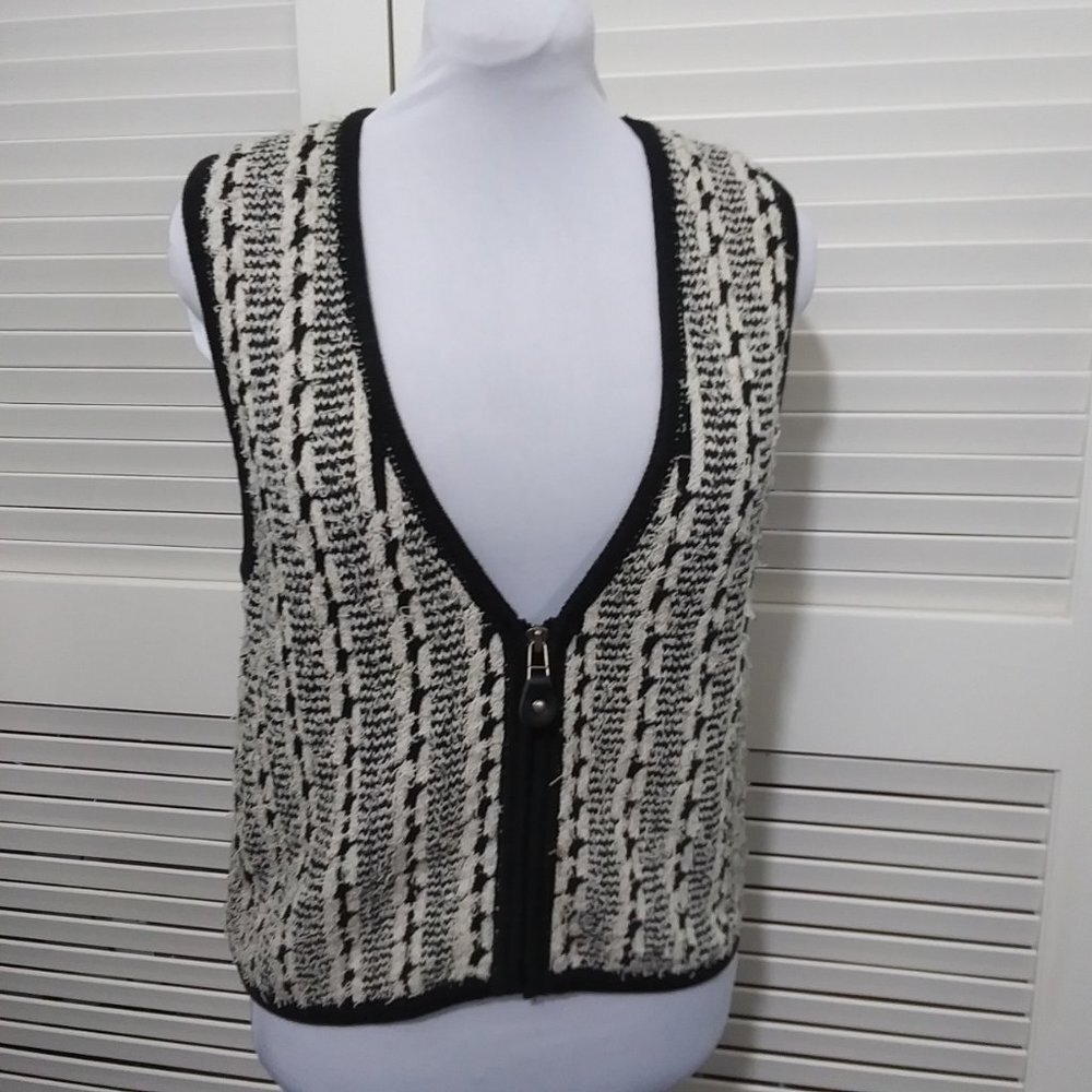 Jamie Sadock Vest Golf Wear Zip Front V Neck Sweater Knit Womens Small